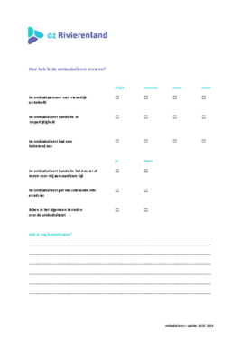 Evaluatieformulier ombudsdienst