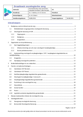 Draaiboek oncologische zorg