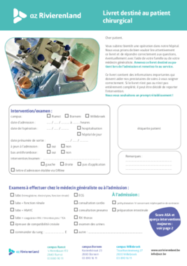 Patiëntenboekje chirurgie FRANS