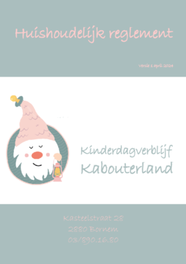 Huishoudelijk reglement Kabouterland