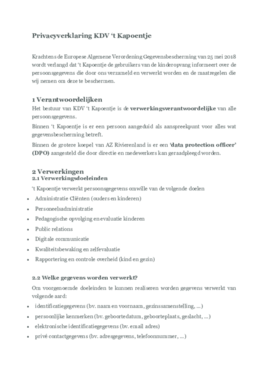 Privacyverklaring 't Kapoentje