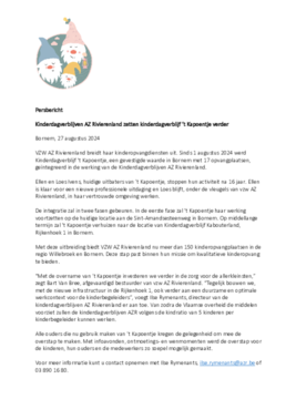 Overname kinderdagverblijf 't Kapoentje