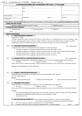 Aanvraag opsporen HPV DNA cytologie